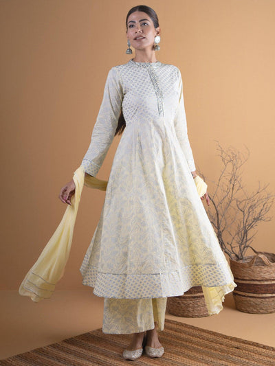 Buy Stunning Grey Embroidered Wedding Anarkali Gown - Inddus.com.
